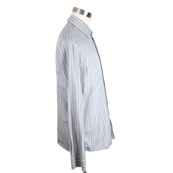 Hugo Boss Lex Men's L Gray Striped Button Up Shirt - Picture 5 of 11